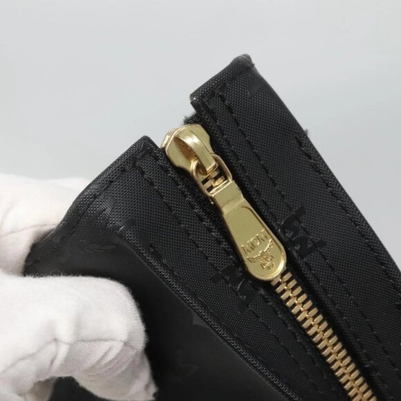 MCM Vicetos Logogram Shoulder Bag PVC Black Gold Auth - Picture 9 of 15